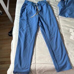 FIGS SET-Ceil Blue Yola High Waisted 2.0 Skinny Scrub Pants/Top